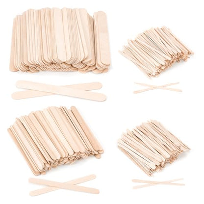 1000Pcs Waxing Sticks - 4 Style Assorted Wood Wax Sticks for Body Face Hair Removal, Eyebrow Lip Nose Small Waxing Applicator Sticks, Wax Spatula Applicator Wooden Craft Sticks