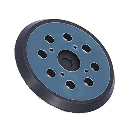Sander Backing Pad 5 Inch Hook and Loop Replacement Pad 8 Dust Holes 4 Screw Holes for Most Grinders, Rubber ABS Construction for Flat Surface Sanding, Dark Blue Black 2 Pack