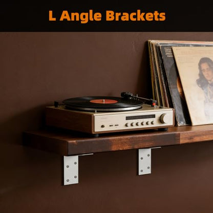 3"x3"x1.5" Steel Angle Bracket, 90 Degree L Corner Brace - size: （8PCS） Silver