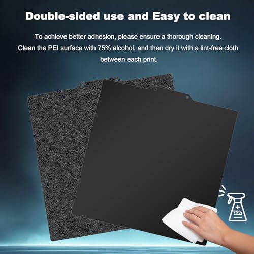 230x230mm Black Build Plate for Kobra 2/Kobra 2 Pro/Kobra 2 Neo/Kobra/Kobra Go, Double Sided Textured PEI+Smooth PEI Flexible Spring Steel Platform Heated Printing Bed for Anycubic 3D Printer - size: 230x230mm