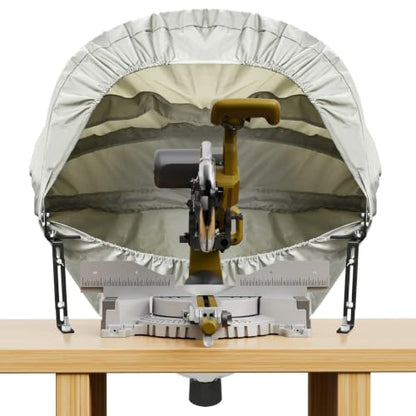 Miter Saw Dust Collection Hood, Table Saw Dust Solution with 4" Vacuum Port & Storage Bag, Heavy-Duty Oxford Fabric, Fits Most Standard 10" Sliding/Chop Saws, Grey