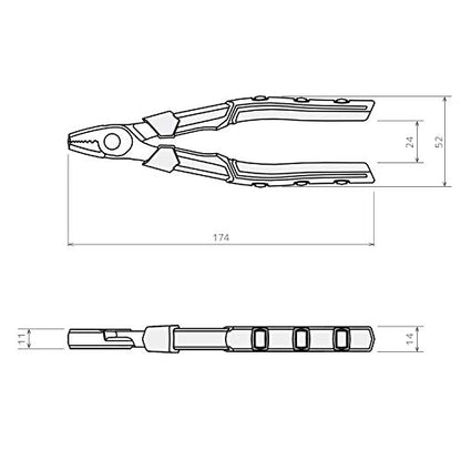 ENGINEER PZ-22 Screw Extractor Pliers with Carbon Steel Serrated Teeth