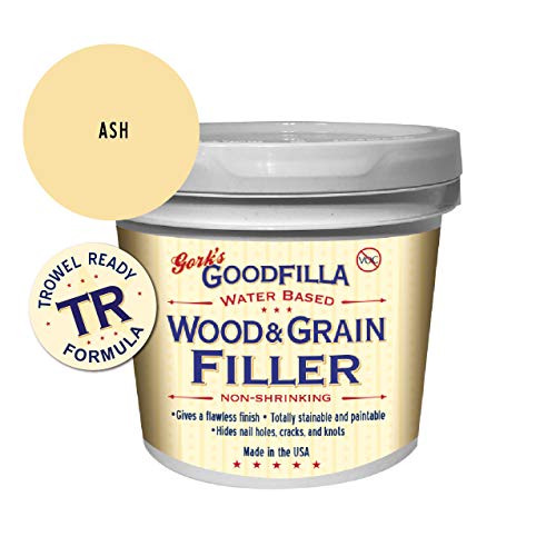 Water-Based Wood & Grain Filler (Trowel Ready) - Ash - 1 Gallon by Goodfilla | Replace Every Filler & Putty | Repairs, Finishes & Patches | Paintable, Stainable, Sandable & Quick Drying - color: Ash, size: 1 Gallon