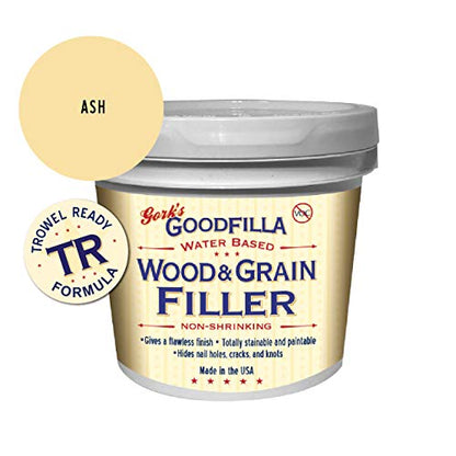Water-Based Wood & Grain Filler (Trowel Ready) - Ash - 1 Gallon by Goodfilla | Replace Every Filler & Putty | Repairs, Finishes & Patches | Paintable, Stainable, Sandable & Quick Drying - color: Ash, size: 1 Gallon
