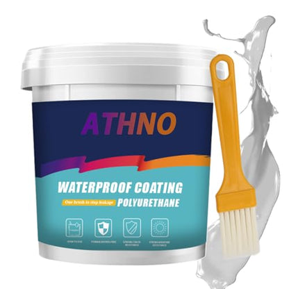 Polyurethane Waterproof Coating,35.2OZ,Eco-Friendly Waterproof Sealant,Polyurethane Coating for Roofs,Walls,Garden,Gutter,Concrete Cracks Holes Leak Repair (1000g,White) - color: White