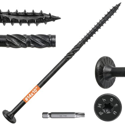 #14 x 10 Wood Structural Lag Screws - size: #14 x 10"