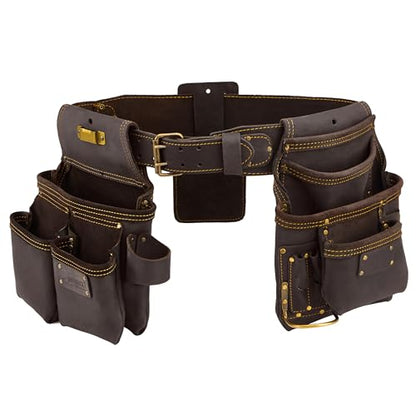 OX Carpenter Tool Belt + Pouches - Leather Tool Belts For Men - Size L - color: Carpenter Belt, size: Large