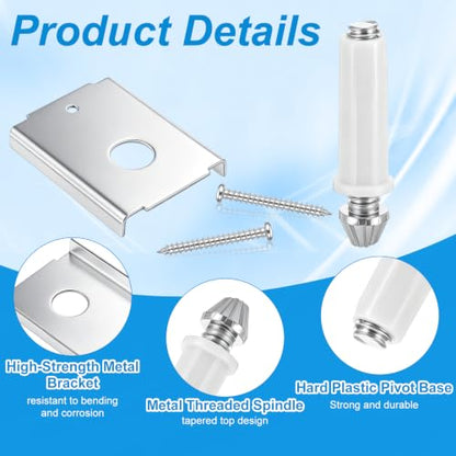 24pcs Bifold Door Hardware Repair Kit, Carbon Steel Bifold Closet Hardware for 1-3/8" Wood Doors with 7/16" Pivot Hole, Includes Metal Brackets, Screws & Pivot Accessories, Top or Bottom Replacement
