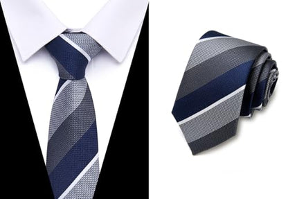joy alice Tie For Men 6 PCS Necktie Woven Jacquard Neck Ties Set Neck Ties - color: Black Blue Red Purple Navy Blue Baby Blue