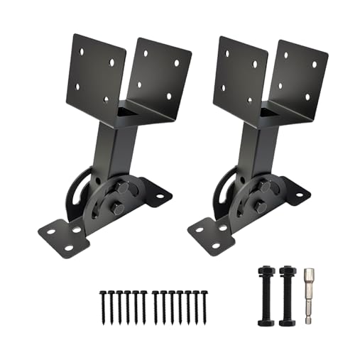 2 Pcs 4“x 4”Heavy Duty Roof Riser Brackets Kit - color: Black -4×4, size: Set 2