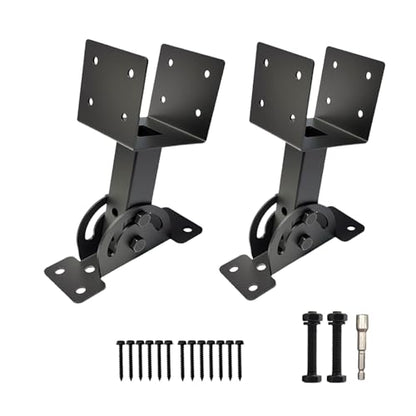 2 Pcs 4“x 4”Heavy Duty Roof Riser Brackets Kit - color: Black -4×4, size: Set 2