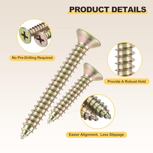 METALLIXITY 100Pcs #8x3/4 Countersunk Phillips Wood Screws Carbon Steel - color: Colorful, size: #8x3/4"
