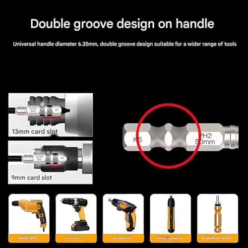 High Magnetic Screwdriver Drill Bit Set, Anti Slip Magnetic Electric Screwdriver Set for Impact Driver, Upgrade Strong Magnetic Durability Screwdriver Drill Bit Set, 25 50 65 70 90 150mm (2 Set) - size: 2 New