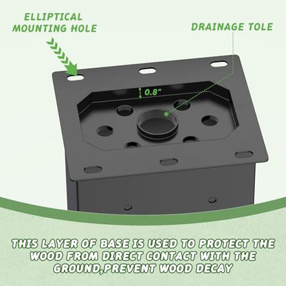 8 Pcs 4"x 6"Post Base Brackets(Acturl Fit 3.6"x5.6") Post| - size: 4"x 6", style: 8 Pcs
