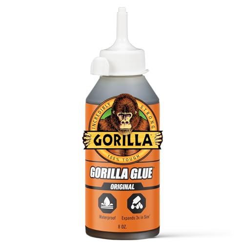 Gorilla Original Glue, Waterproof Polyurethane, Brown, 8 oz - size: 8oz