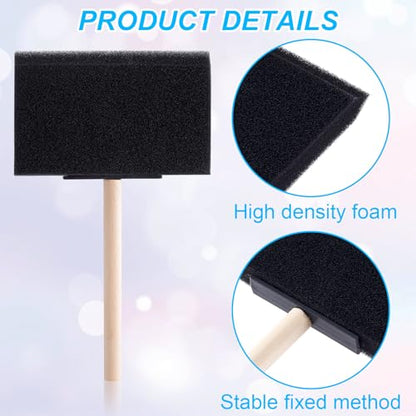 4 Pcs Foam Paint Brushes, 1" 2" 3" 4", Black