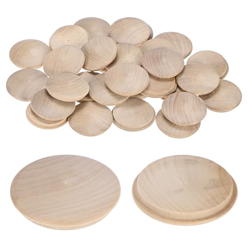 M METERXITY 25-Pack Wood Plugs for Screw Holes, 45 x 40mm Beech Button Wood Top Plugs for Furniture/Stair/Chair/Craft, Flat Head Decorative Wooden Cover - size: 45x40mm
