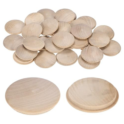 M METERXITY 25-Pack Wood Plugs for Screw Holes, 45 x 40mm Beech Button Wood Top Plugs for Furniture/Stair/Chair/Craft, Flat Head Decorative Wooden Cover - size: 45x40mm