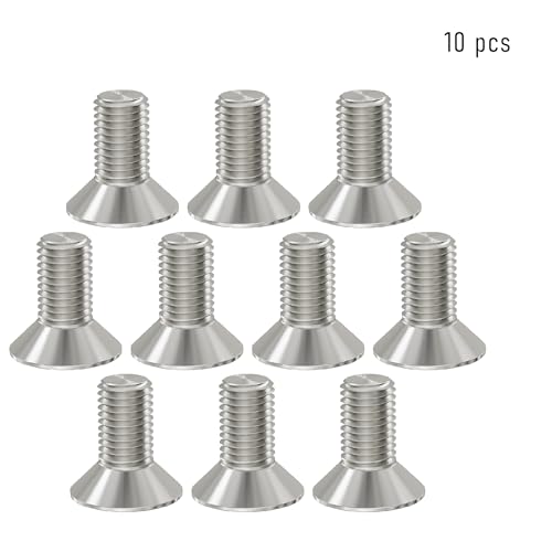 10 Pcs M6x10mm Flat Head Socket Cap Screws,Allen Hex Drive Type, 304 Stainless Steel countersunk Bolt, Full Threaded - size: M6x10mm /10 Pcs