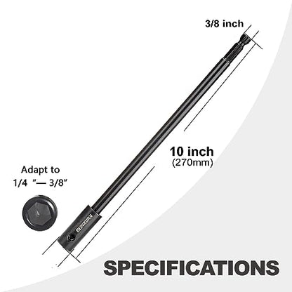 GEINXURN Tools Hole Saw Extension Chuck, 10-Inch x 3/8-Inch Hex Shank Reducing Locking Impact Extension - size: GEC010HS