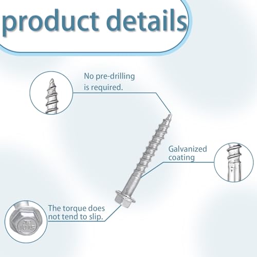 #10 x1-1/2 Structural Connector Screws 500PCS Hex Head Joist Hanger Screws