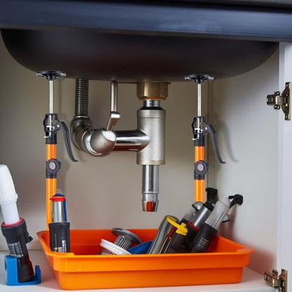 Cabinet Jack for Installing Cabinet Support Rod 3rd Hand Support System Adjustable Support Pole,Extend from 19.29 inch to 43.30 inch,Orange 2 Pack - size: 19.3"-43.3" | 2Pcs