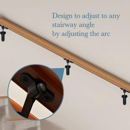 HOME MASTER HARDWARE Handrail Bracket for Stairs, Matte Black, 6 Pack - color: Black, size: 6 Pack