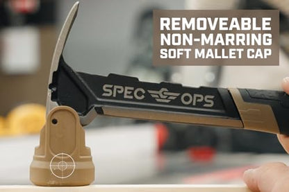 Spec Ops Tools Nailing Hammer, 16 Oz, Rip Claw, Smooth Face, Shock-Absorbing Grip, 3% Donated to Veterans - size: 16 Oz Nailing Hammer with Mallet Cap