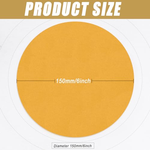 6-Inch No-Hole Hook and Loop Gold Sanding Discs 320-Grit, 100 Pack - size: 320 Grit