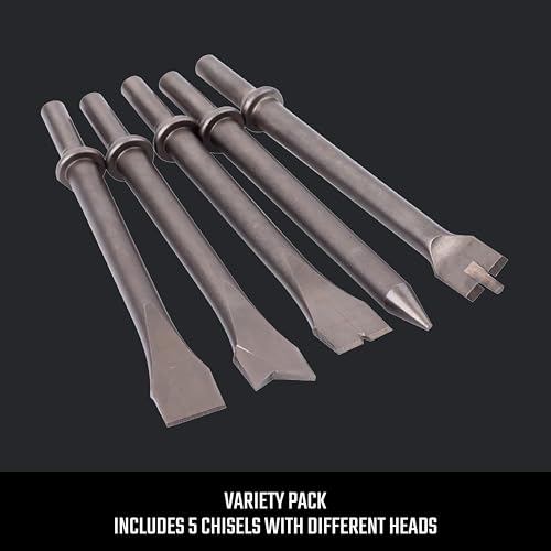 CRAFTSMAN 5-Piece Air Chisel Set, 0.401-in Shank, Hardened Alloy Steel, Variety of Chisel Heads for Multiple Applications