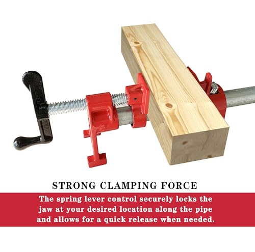 HimaPro 3/4" H-Style Professional Pipe Clamp Set, 4-Pack - color: 4 Pack