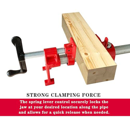 HimaPro 3/4" H-Style Professional Pipe Clamp Set, 2-Pack - color: 2 Pack