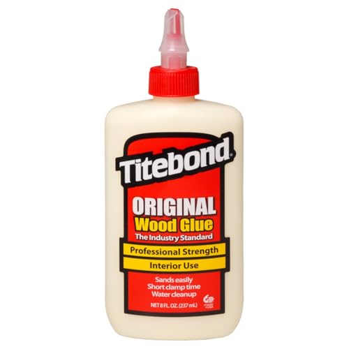 Titebond Original Wood Glue 5063, Industry Standard for Woodworking, Furniture Repair/Assembly, Construction, Home Repair or Modeling, 8 oz - size: 8 fl oz