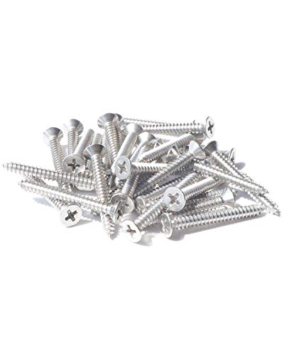 IMScrews 100pcs #8 x 1-1/2" (38mm) Stainless Flat Head Phillips Wood Screws 18-8 (304) Stainless Steel Countersunk Self Tapping Screws - size: #8 x 1-1/2"