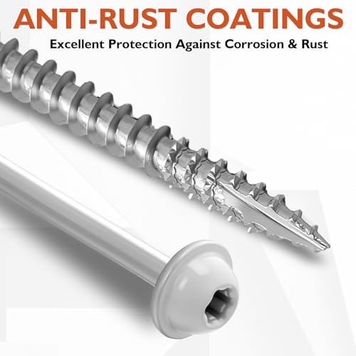 Frienda 2 Pound White Cabinet Screws Bulk #10x3'' Approx. 150 Pcs - color: Silver, size: #10x3 Inch