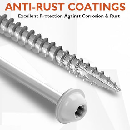 Frienda 2 Pound White Cabinet Screws Bulk #10x3'' Approx. 150 Pcs - color: Silver, size: #10x3 Inch
