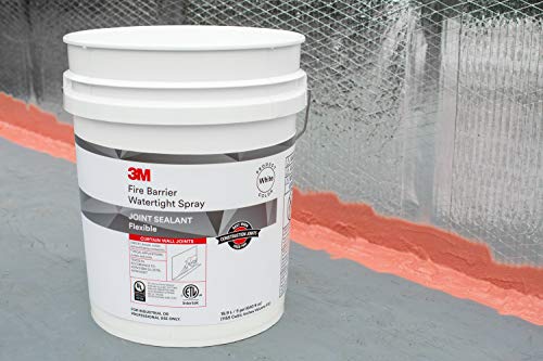 3M Fire Barrier Water Tight Spray, White, 5 Gallon Drum (Pail)