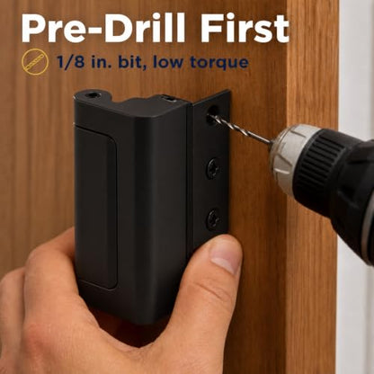 Prime-Line Door Reinforcement Lock, 3 in. Stop, Matte Black - color: Matte Black