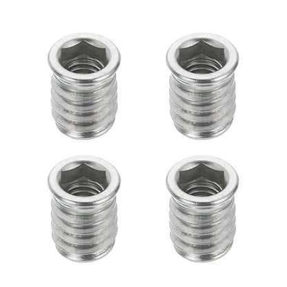 MECCANIXITY 4Pcs Threaded Inserts Nuts, M8x17mm Hex Socket Drive Nut Inserts for Wood - 304 Stainless Steel Screws Furniture Screw in Nuts Bolt Fastener Connector Wood - size: M8x17mm