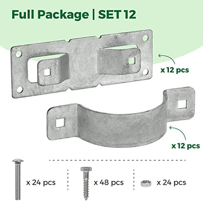12 Pack Fence Brackets, Galvanized Wood Fence Frame, They use to Attach a Wooden Fence to a Chain Link, Anyone Wants to Convert Their Wooden Poles to Metal Poles - color: Set 12, size: Hot Dip Galvanized