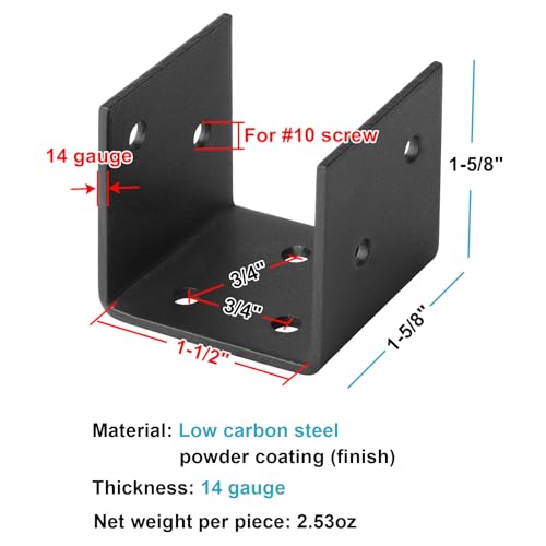 20 PCS 2x2 Post Bracket, Half Post Base - size: 2x2 Post Bracket