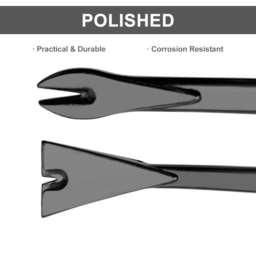 3Pcs Nail Puller Set, 8” and 12” Pry Bar and Chisel Scraperand Chisel Scraper, Mini Pry Bar, Nail Puller Pry Bar and Chisel Scraper, Cats Paw Nail Puller Tool