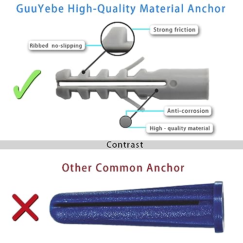 Brick Wall Anchors, Heavy Duty Plastic Concrete Wall Anchor 6PCS