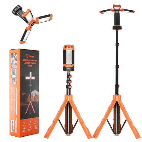 Saker Portable Camping Light with Stand 12000mAh 73.2" Work Light LD10