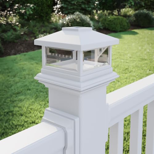 Deckorators Solar Post Cap, White VersaCap (2-Pack)