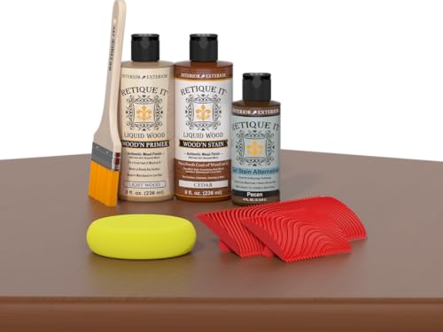 Wood'n Stain, Wood Finished Kit - Go Beyond Faux Wood to Real Wood with Gel Stain containing Real Wood in it (1. Mantel, 60 Cedar) - color: 60 Cedar, style: 1. Mantel