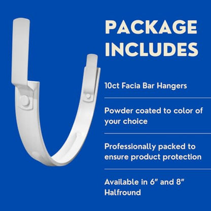 Halfround Gutter Hanger - Aluminum - Powder Coated to Match Gutter Coil Color - 8" Gutter - Works on Straight and Slanted Fascia (8" Halfround) (Wicker, 8 inch) - color: Wicker