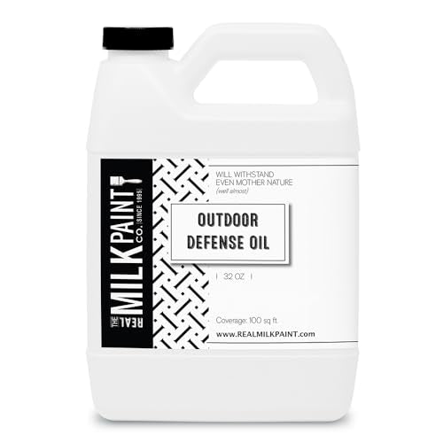 Real Milk Paint, Wood Finish for Outdoor Furniture 32 oz Outdoor Defense Oil, Sealer, Protector with Tung Oil for Finishing Fence, Deck, Cedar Garden Bed - size: 32 oz