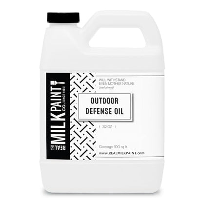 Real Milk Paint, Wood Finish for Outdoor Furniture 32 oz Outdoor Defense Oil, Sealer, Protector with Tung Oil for Finishing Fence, Deck, Cedar Garden Bed - size: 32 oz