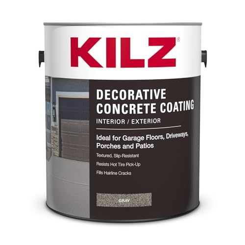 KILZ Decorative Slip-Resistant Concrete Coating, Gray, 1 Gallon - color: Gray